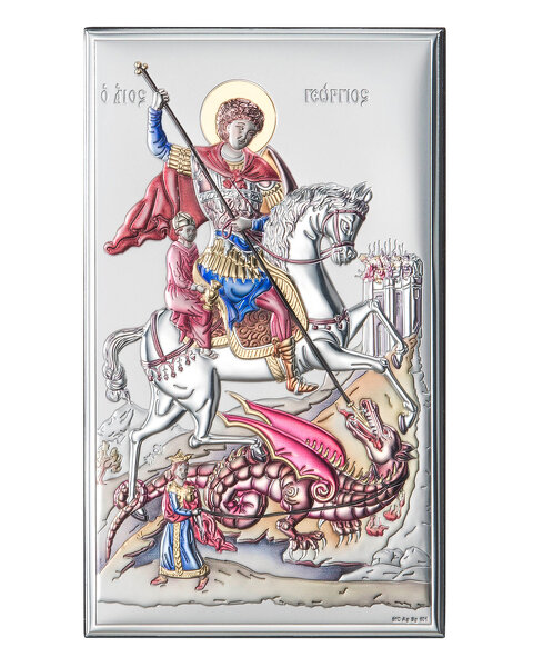  Obrazek z wizerunkiem Świętego Jerzego, prostokątny kolorowy